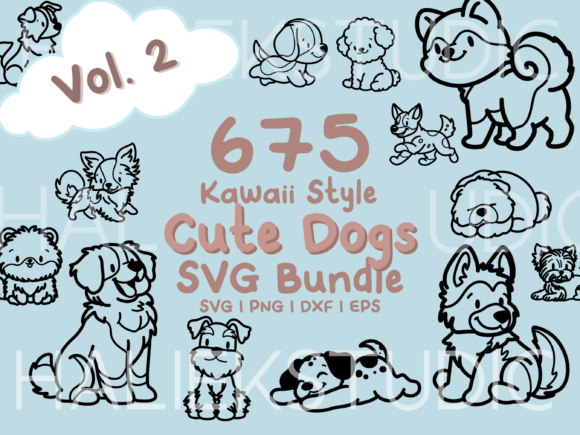 Download 675 Kawaii Cute Dogs SVG Illustrations - Illustrations Collection